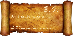 Barthalis Ilona névjegykártya